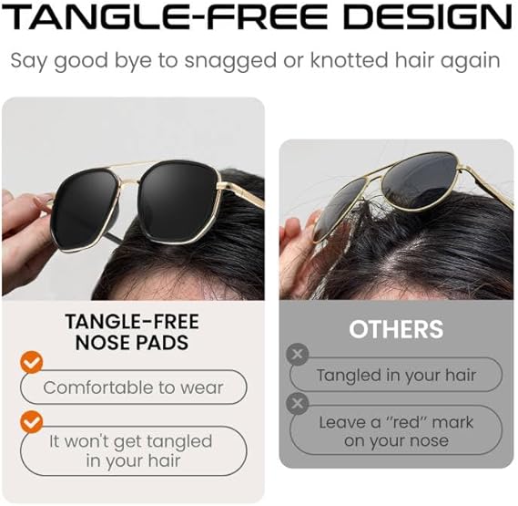 Tangle Free Aviator Sunglasses
