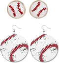 2 Pairs Baseball Earrings