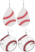 2 Pairs Baseball Dangle Earrings
